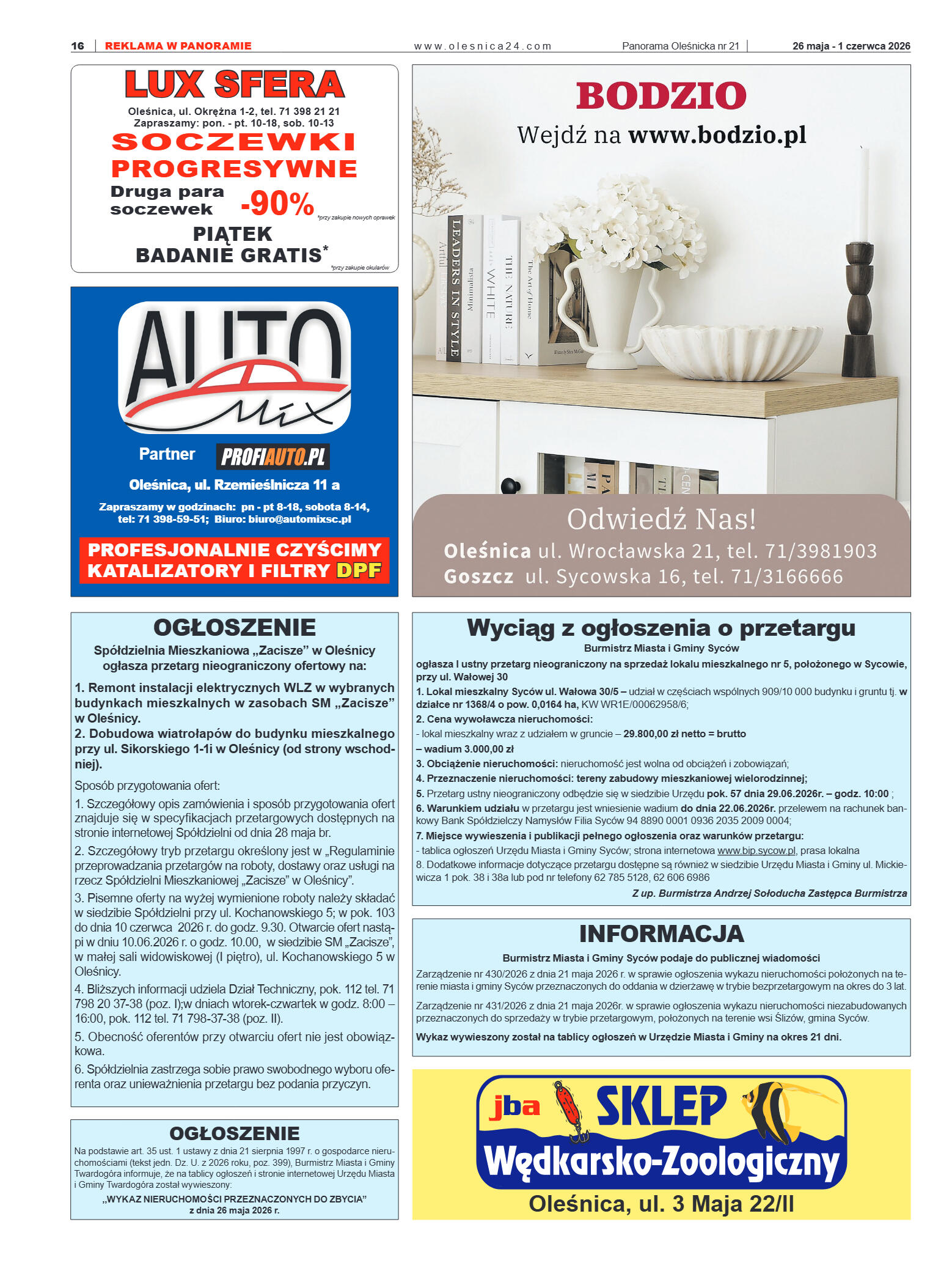 Panorama Oleśnicka nr 21 z 26 maja 2026 - strona 16