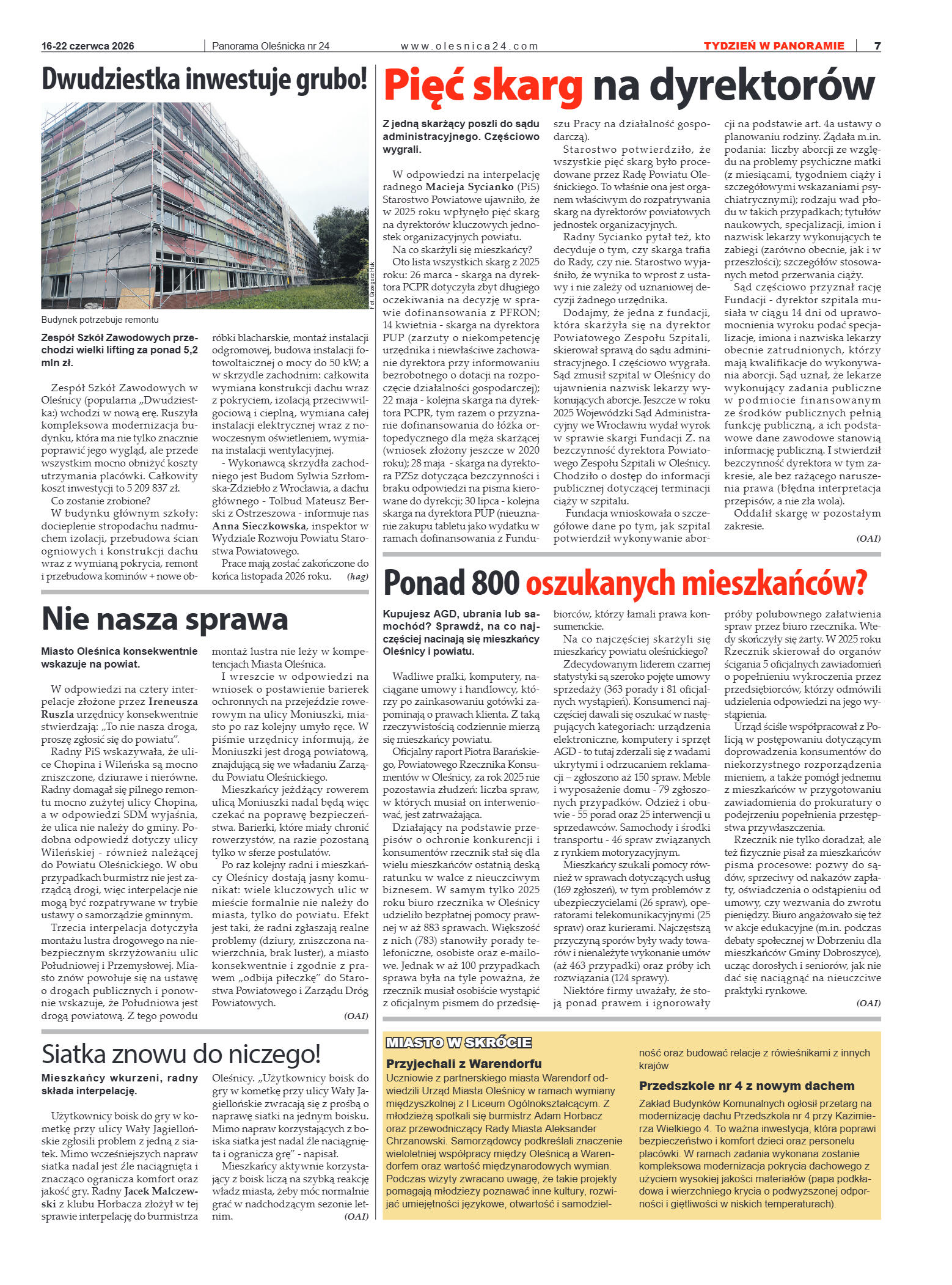 Panorama Oleśnicka nr 24 z 16 czerwca 2026 - strona 7
