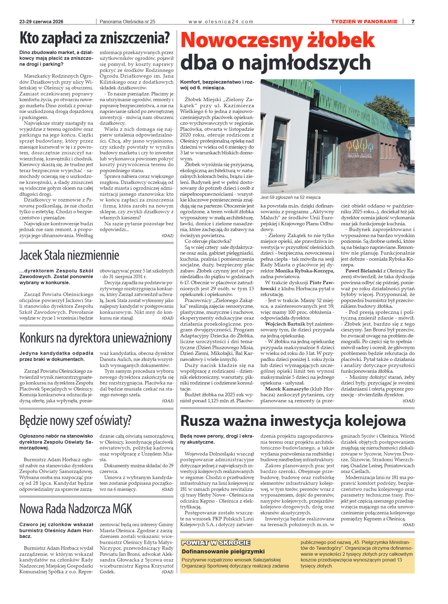 Panorama Oleśnicka nr 25 z 23 czerwca 2026 - strona 7