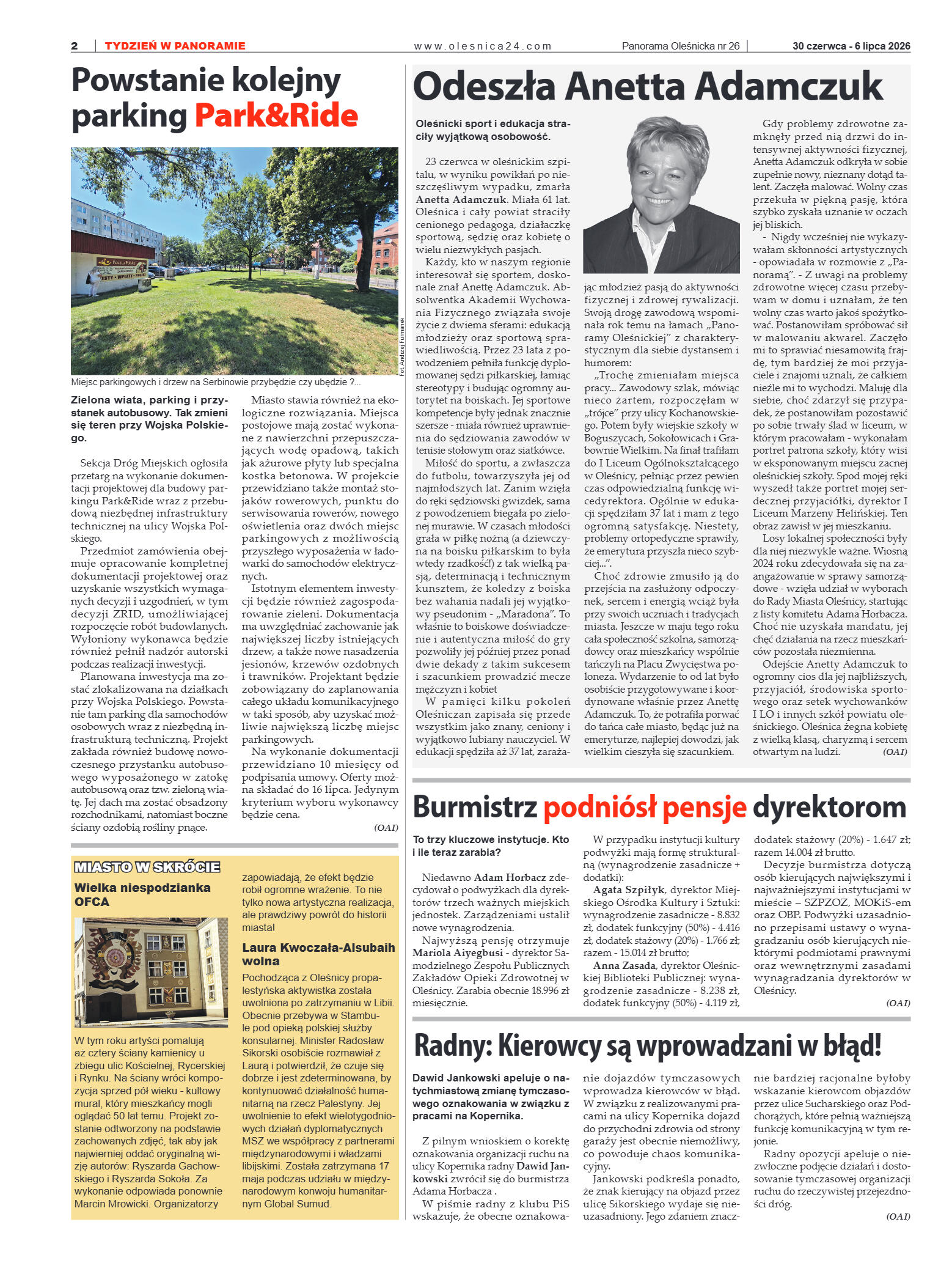 Panorama Oleśnicka nr 26 z 30 czerwca 2026 - strona 2