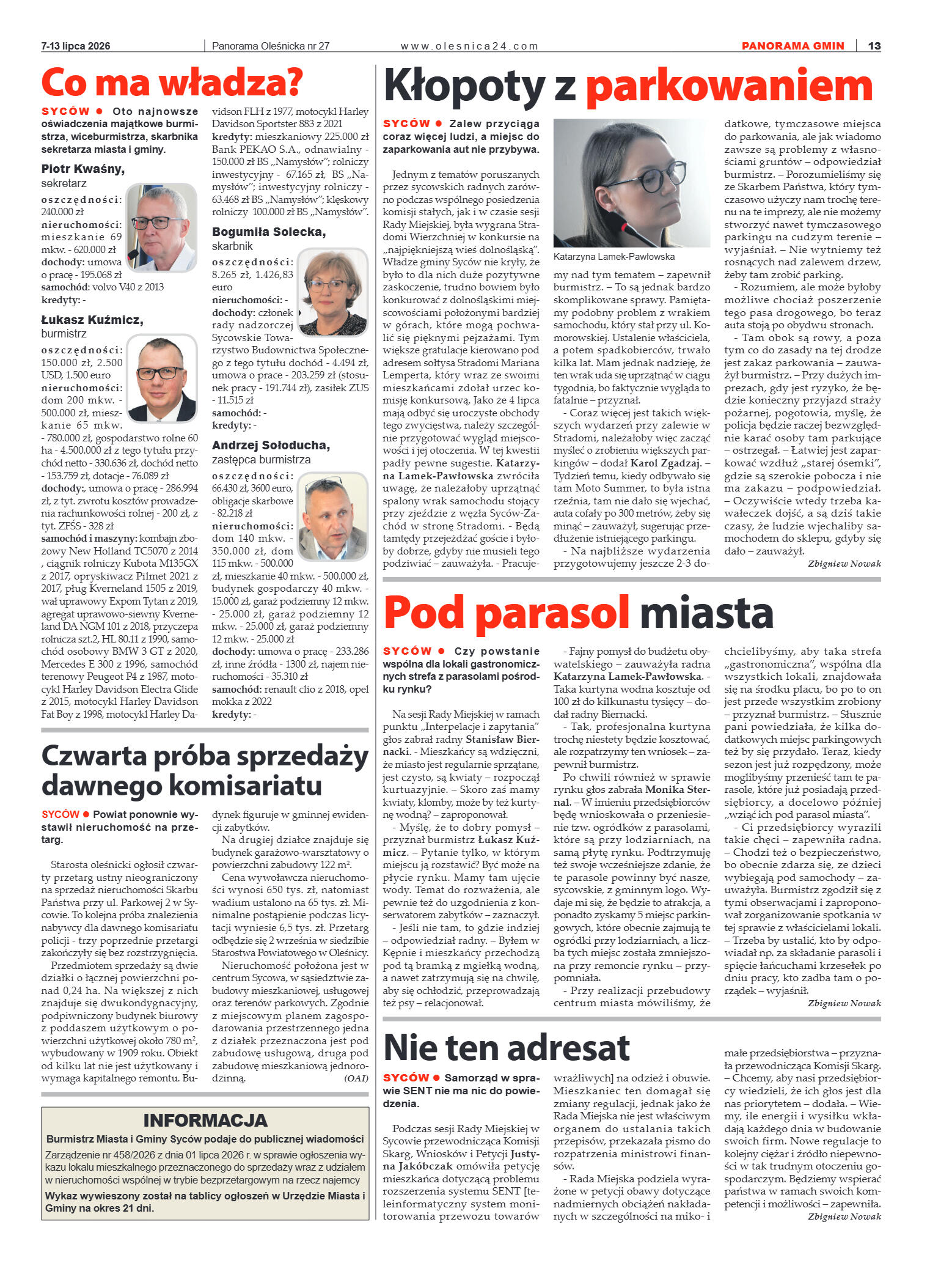 Panorama Oleśnicka nr 27 z 7 lipca 2026 - strona 13