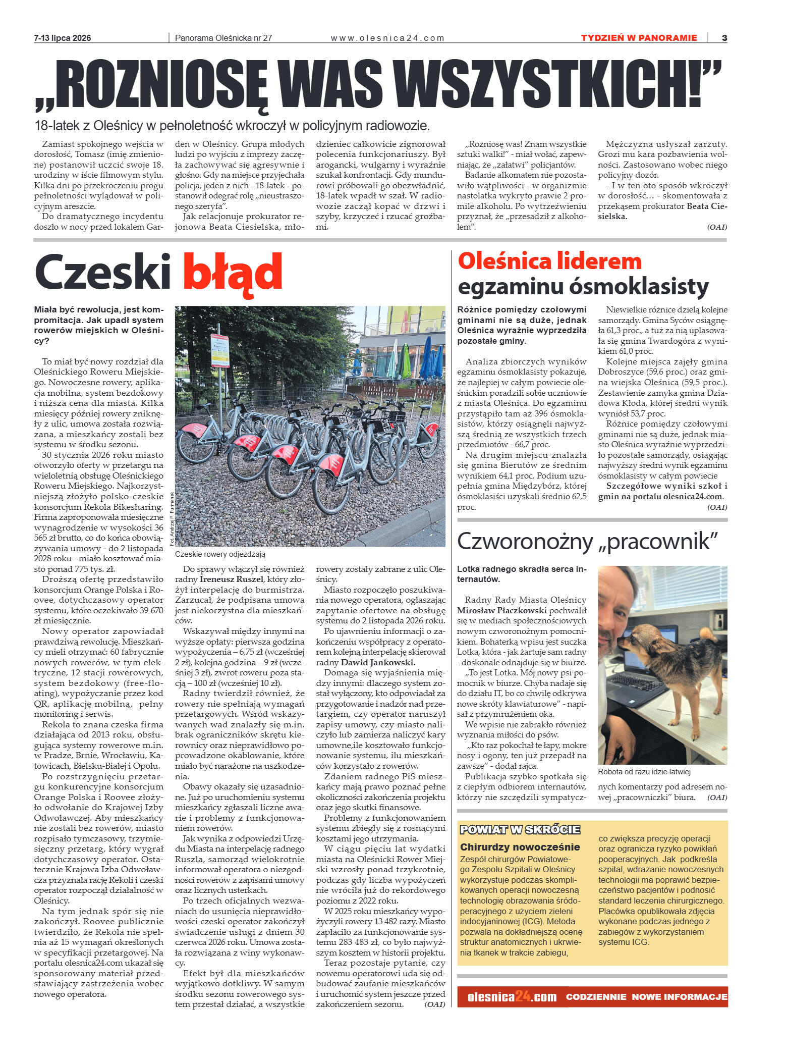 Panorama Oleśnicka nr 27 z 7 lipca 2026 - strona 3