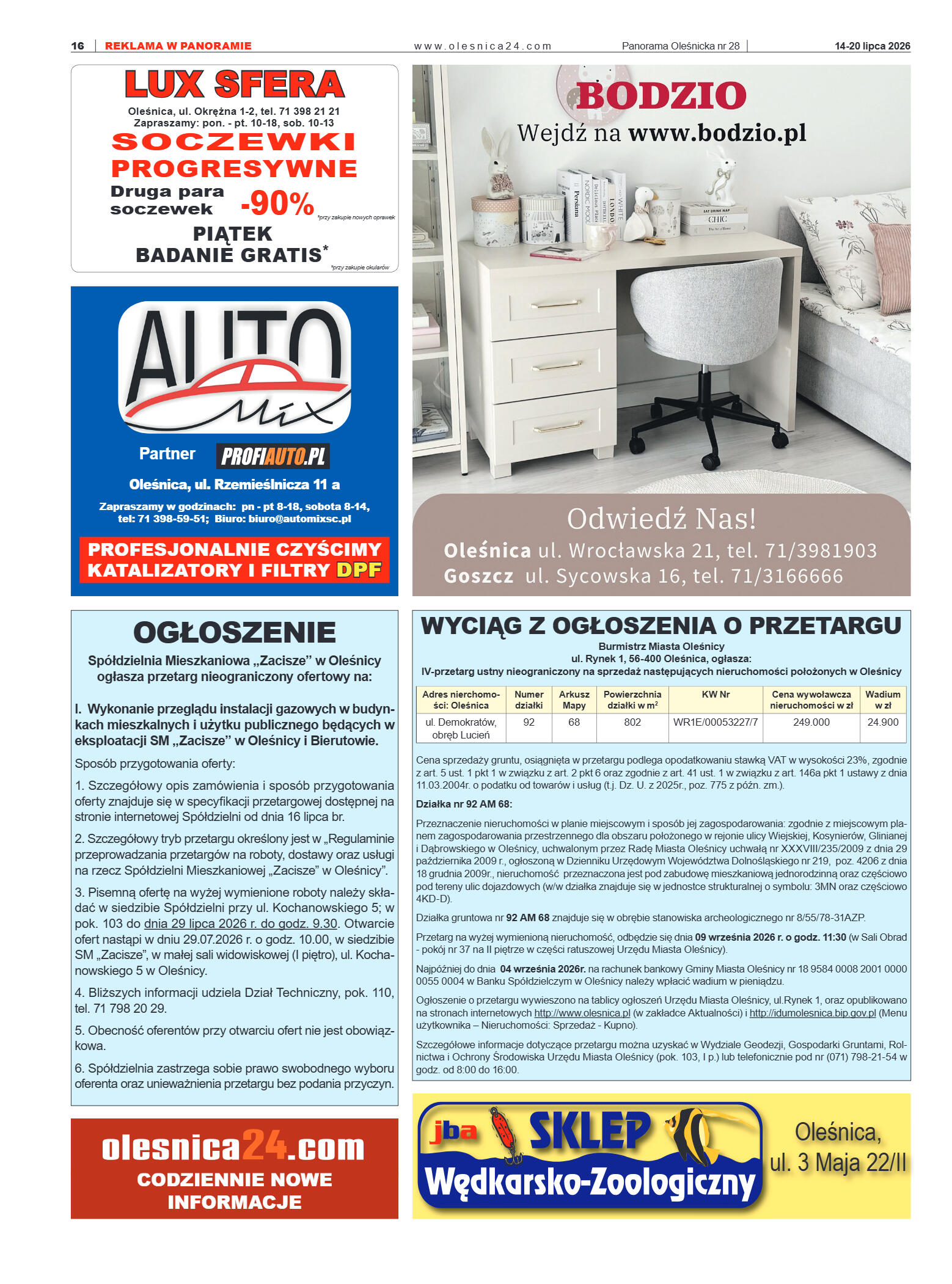 Panorama Oleśnicka nr 28 z 14 lipca 2026 - strona 16