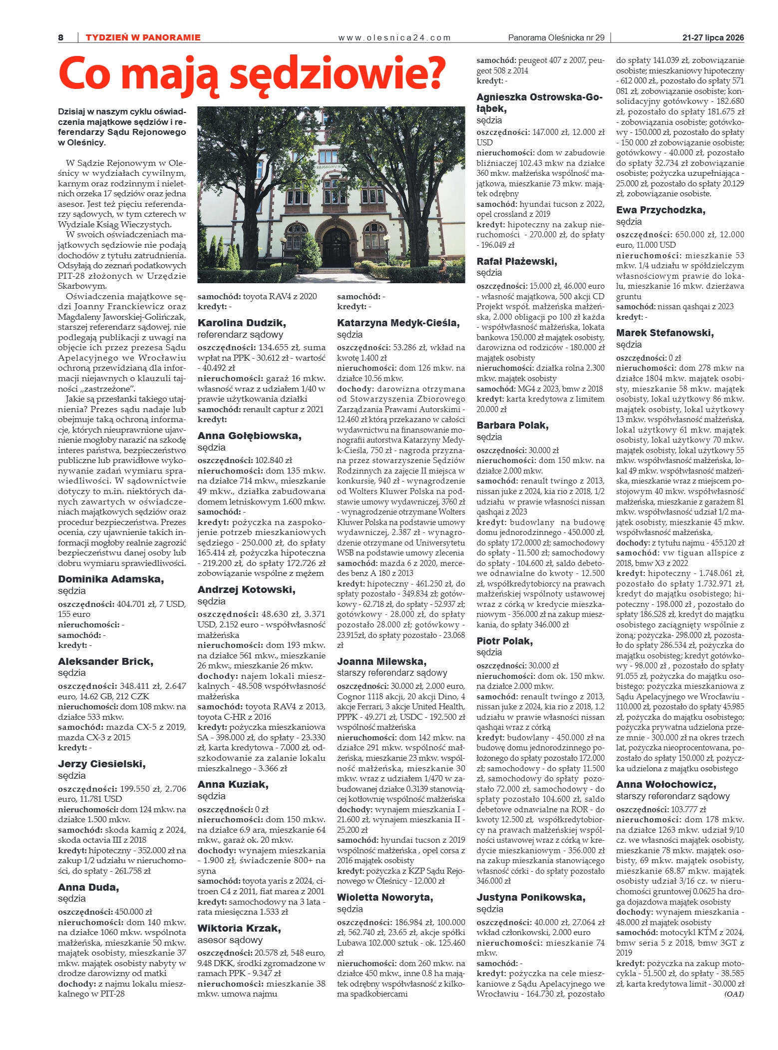 Panorama Oleśnicka nr 29 z 21 lipca 2026 - strona 8