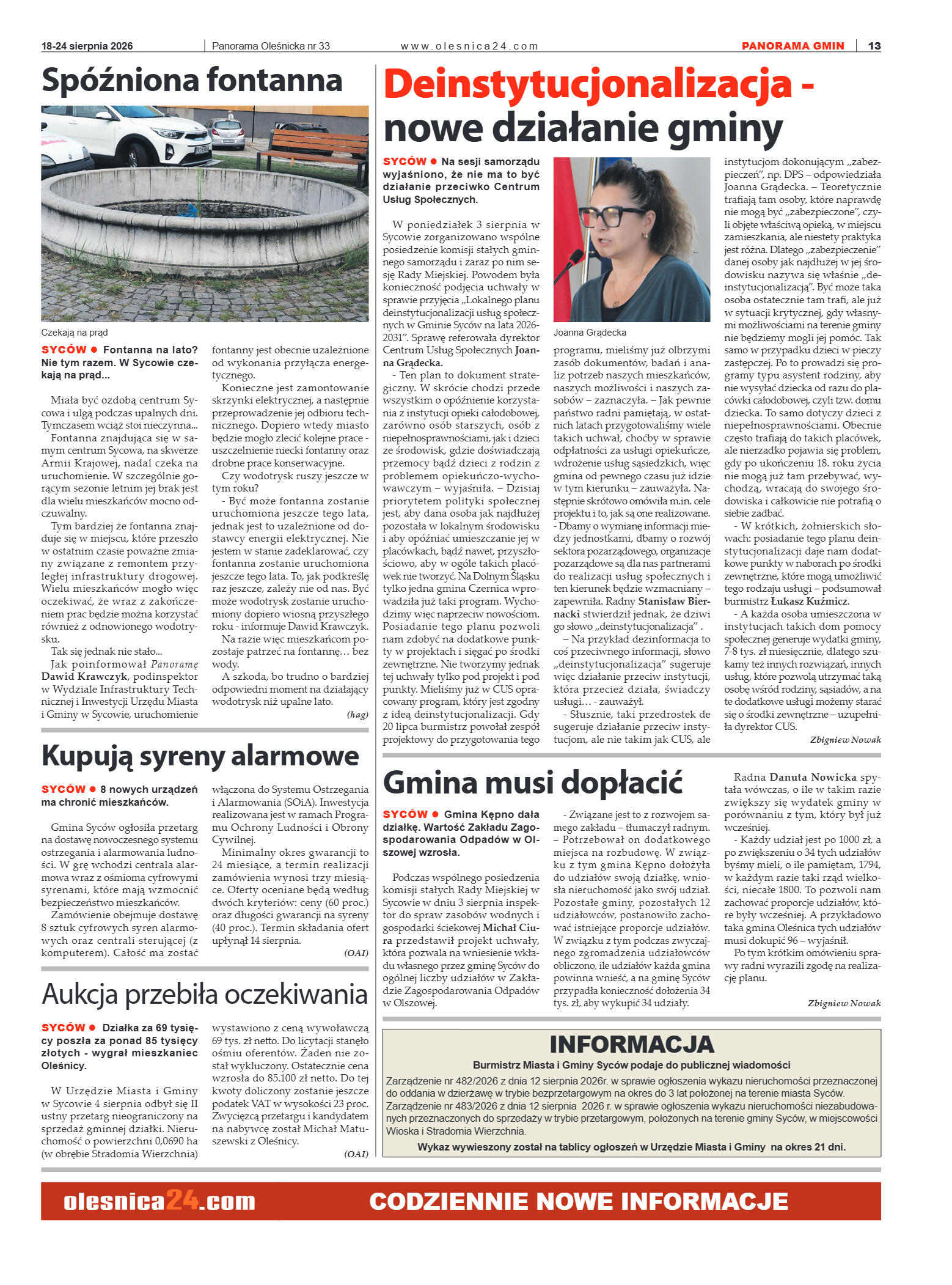Panorama Oleśnicka nr 33 z 18 sierpnia 2026 - strona 13