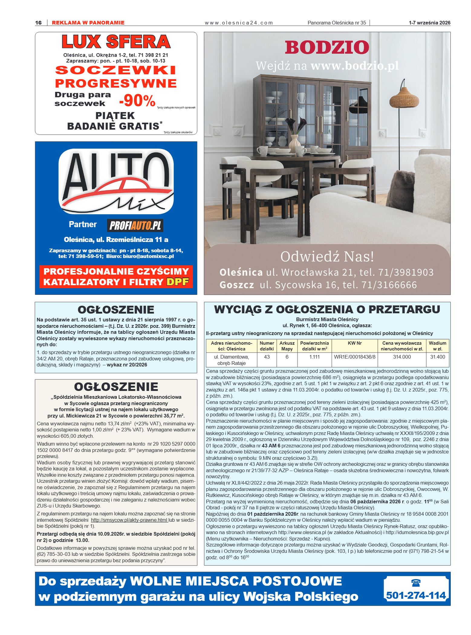 Panorama Oleśnicka nr 35 z 1 września 2026 - strona 16