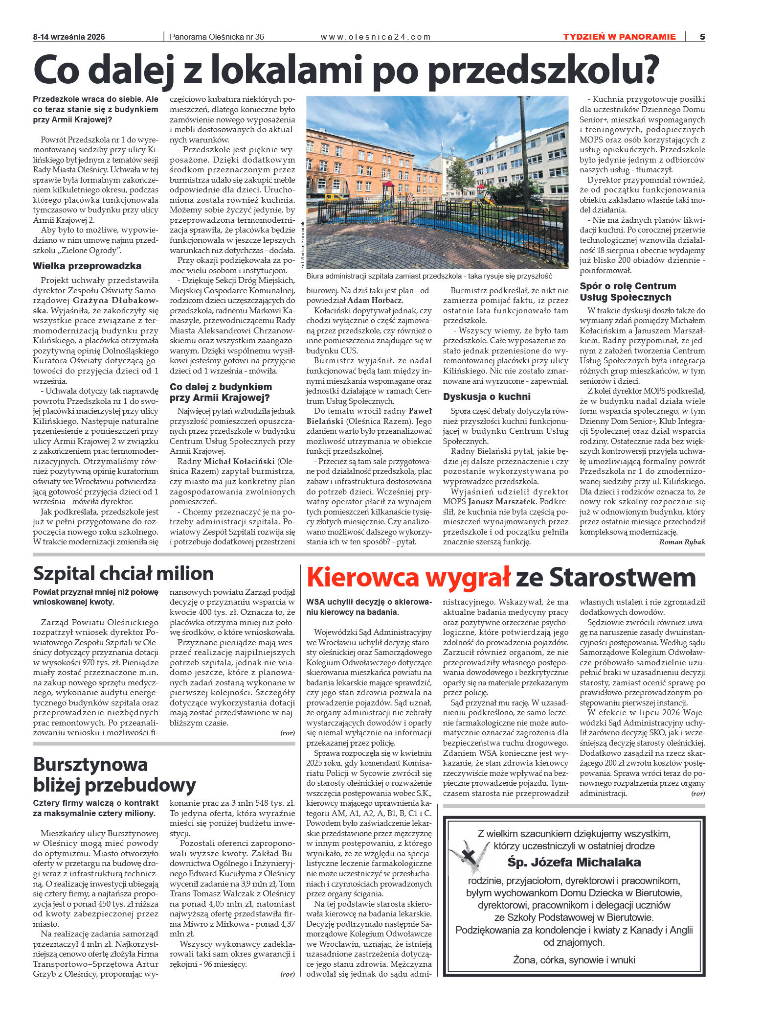 Panorama Oleśnicka nr 36 z 8 września 2026 - strona 5