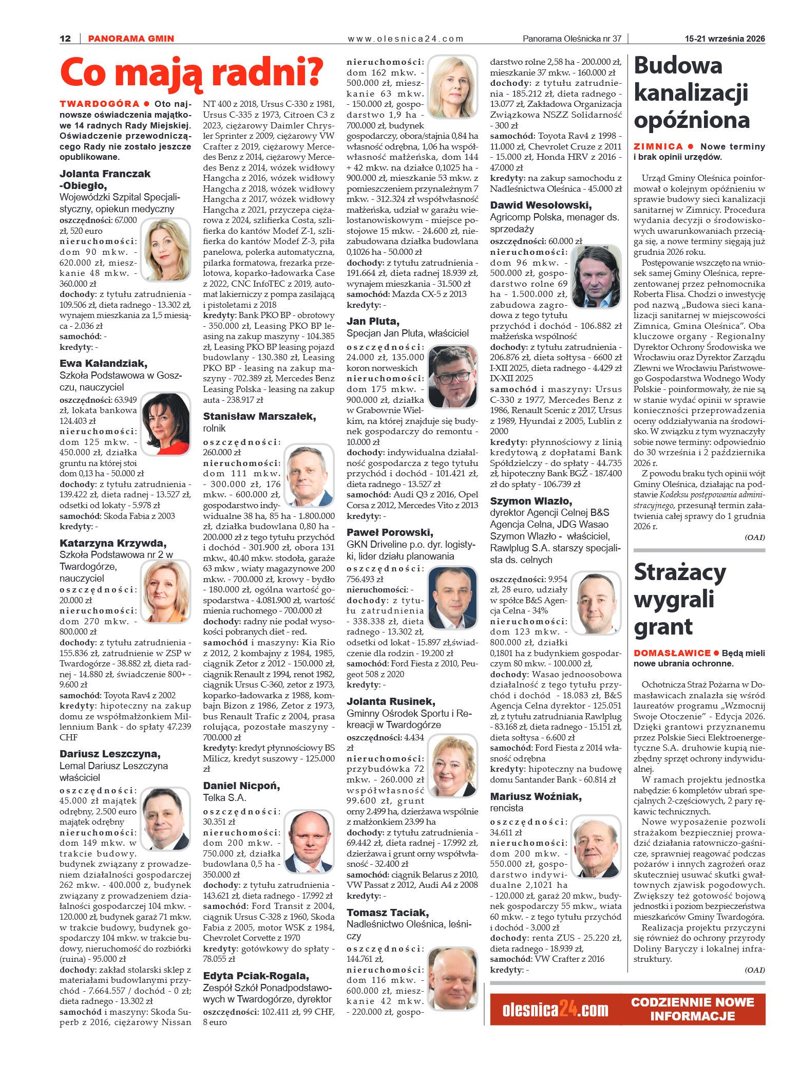 Panorama Oleśnicka nr 37 z 15 września 2026 - strona 12