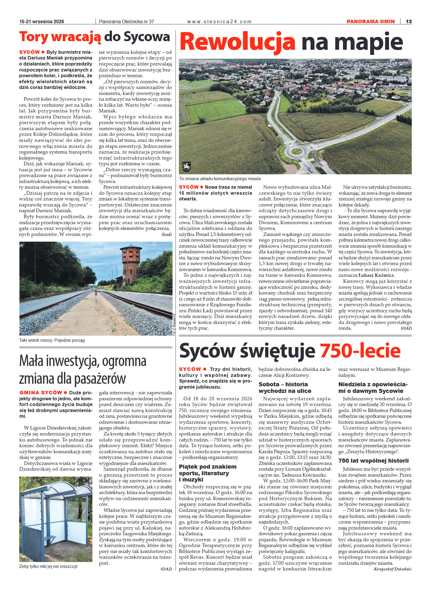 Panorama Oleśnicka nr 37 z 15 września 2026 - strona 13