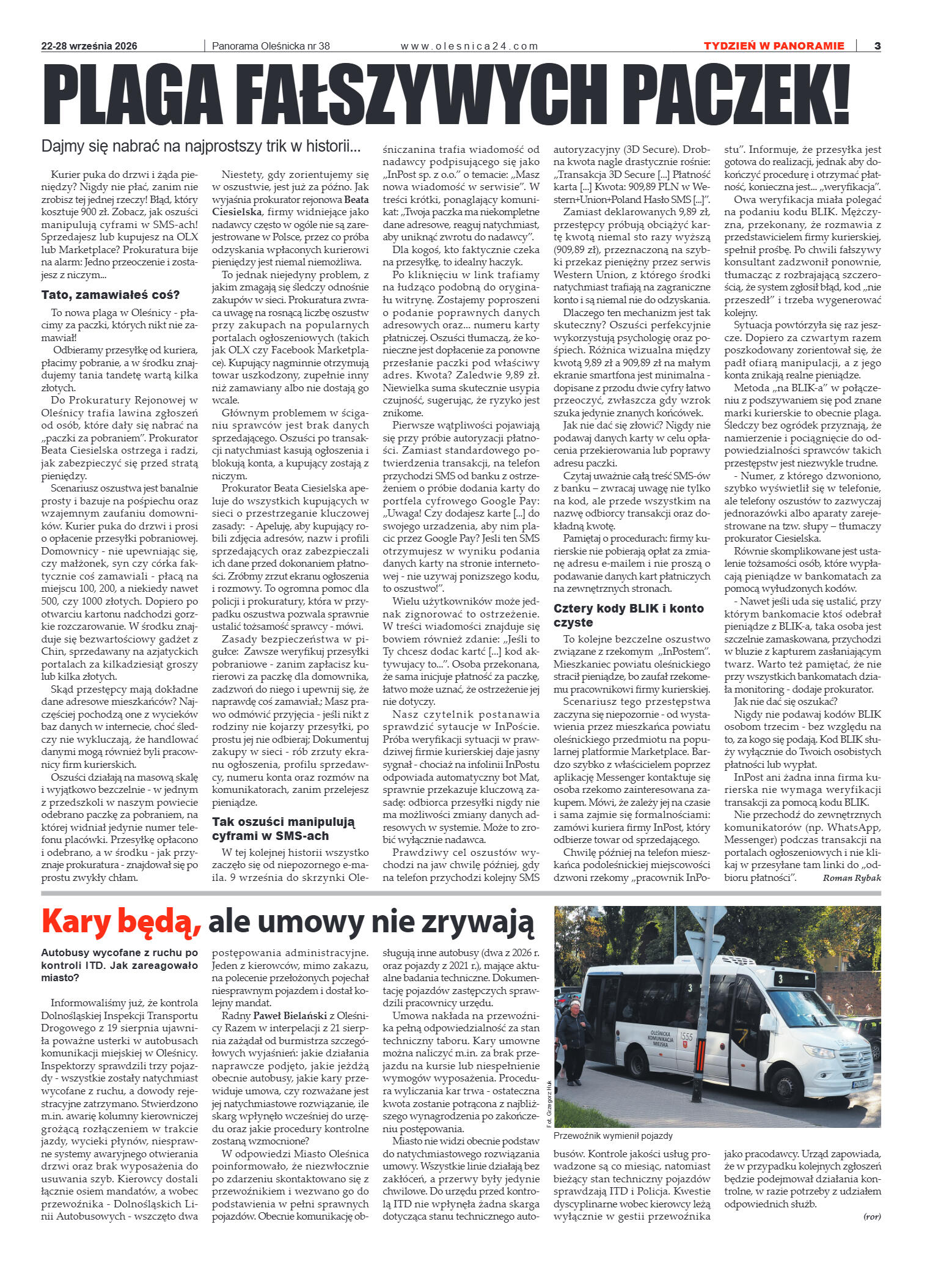 Panorama Oleśnicka nr 38 z 22 września 2026 - strona 3