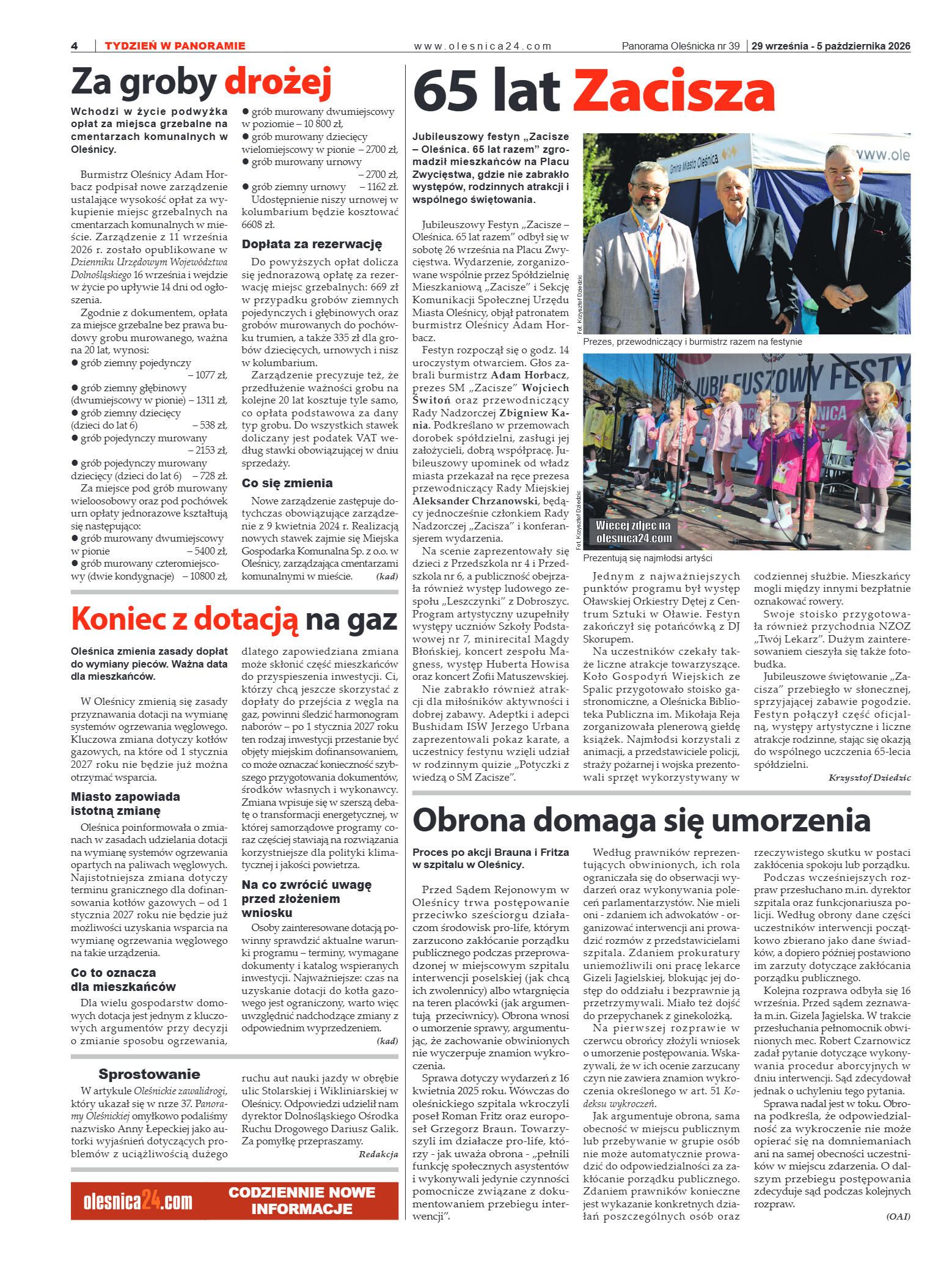 Panorama Oleśnicka nr 39 z 29 września 2026 - strona 4