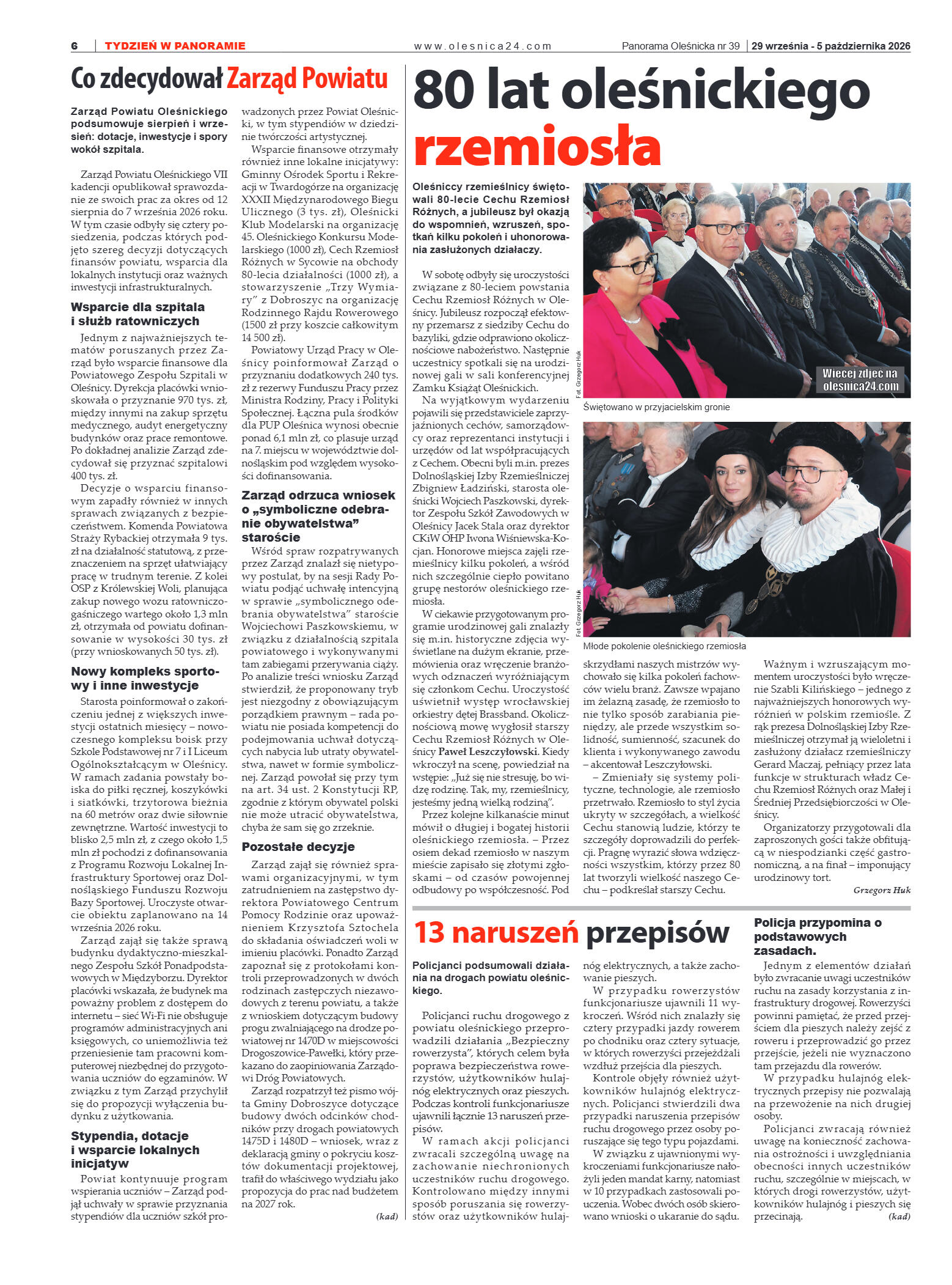 Panorama Oleśnicka nr 39 z 29 września 2026 - strona 6