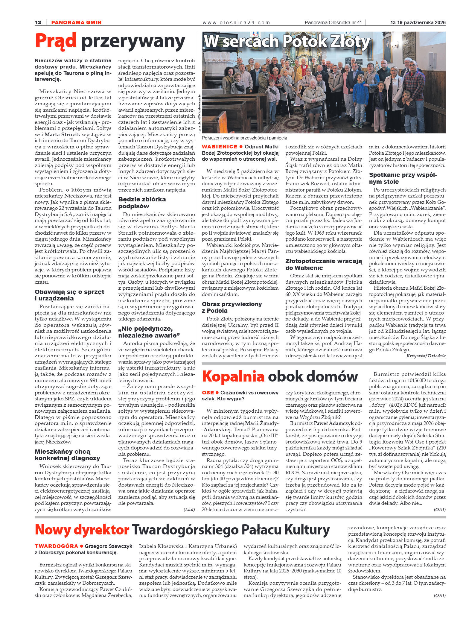 Panorama Oleśnicka nr 41 z 13 października 2026 - strona 12