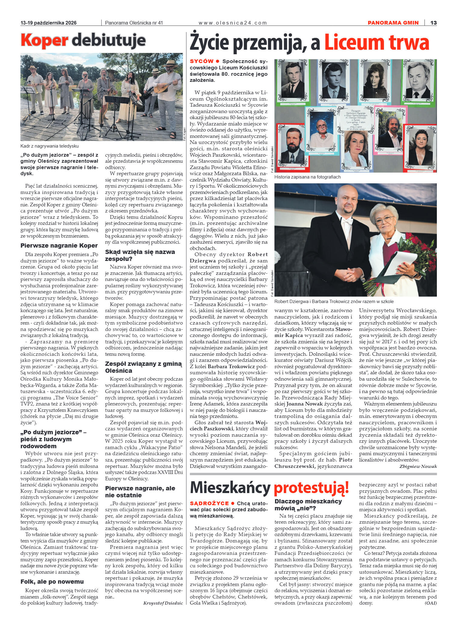 Panorama Oleśnicka nr 41 z 13 października 2026 - strona 13
