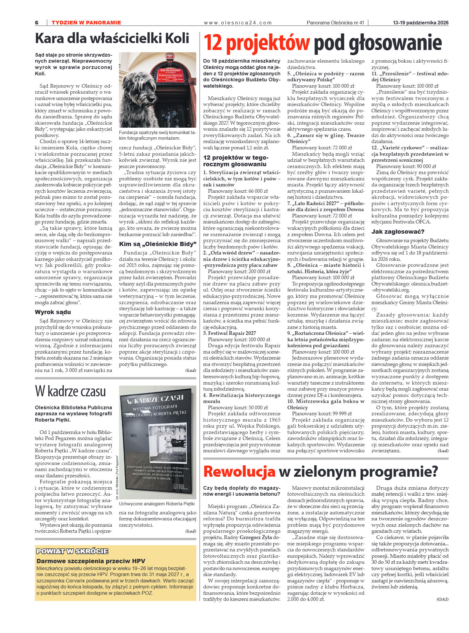 Panorama Oleśnicka nr 41 z 13 października 2026 - strona 6