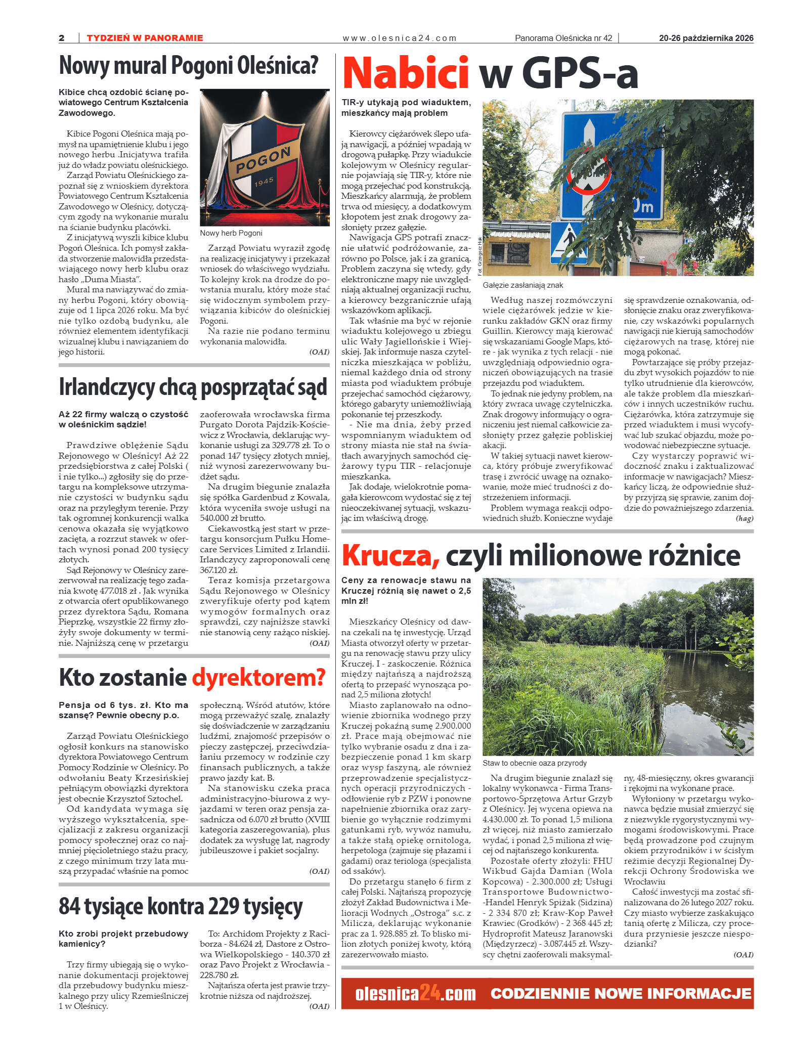 Panorama Oleśnicka nr 42 z 20 października 2026 - strona 2