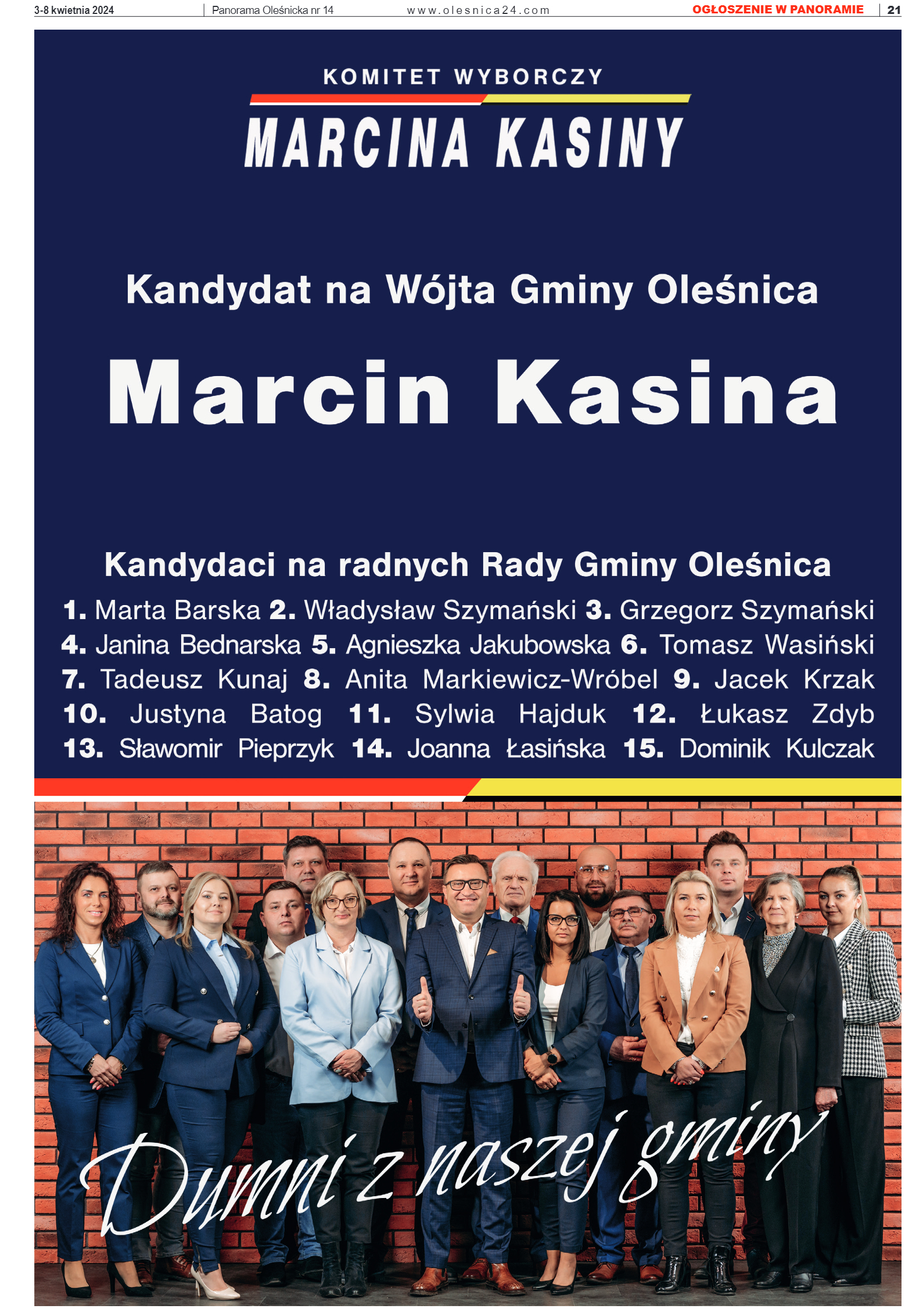 Panorama Oleśnicka nr 14 z 03 kwietnia 2024 - strona 21