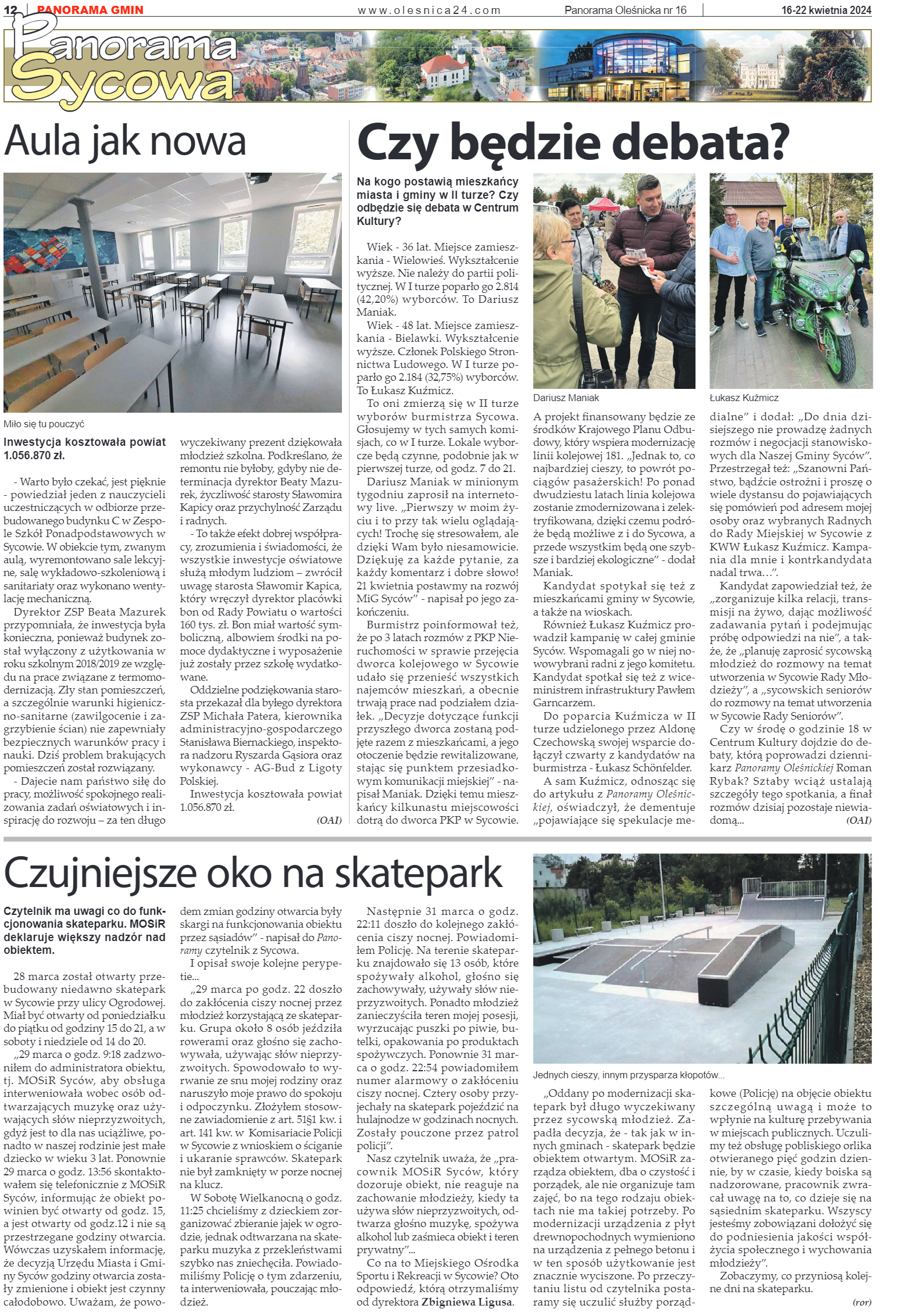 Panorama Oleśnicka nr 16 z 16 kwietnia 2024 - strona 12