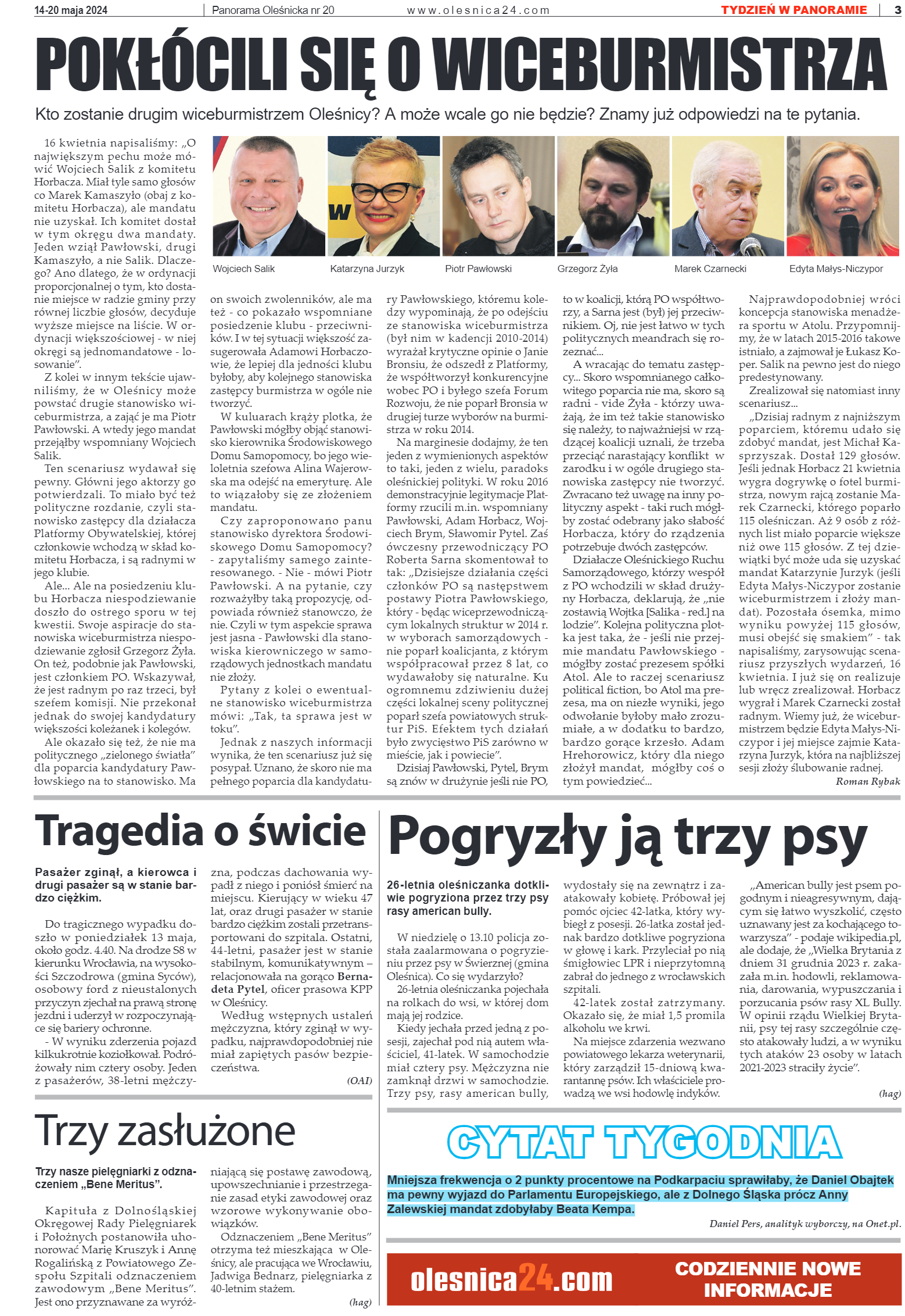 Panorama Oleśnicka nr 20 z 14 maja 2024 - strona 3