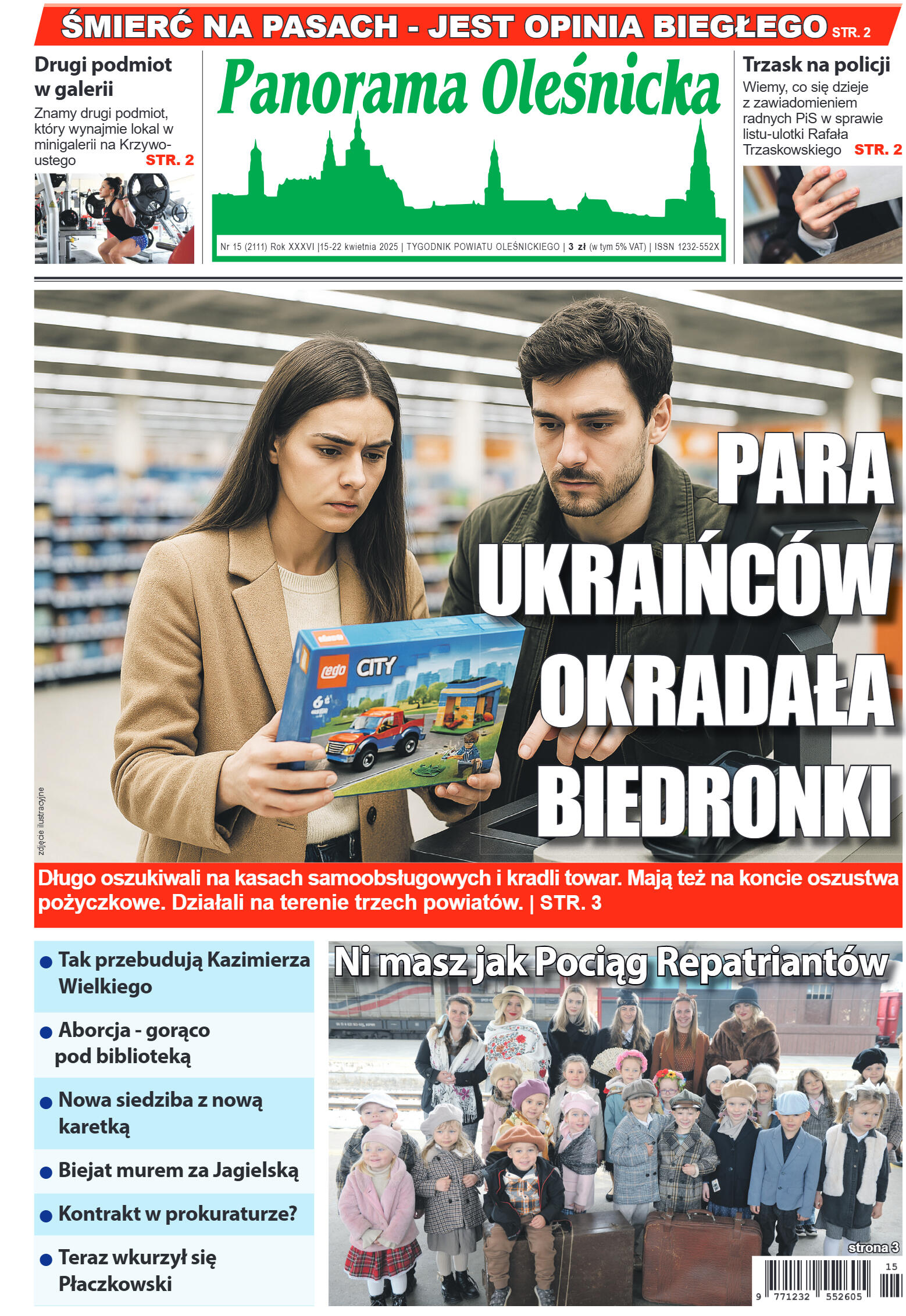 Panorama Oleśnicka nr 15 z 15 kwietnia 2025 - strona 1
