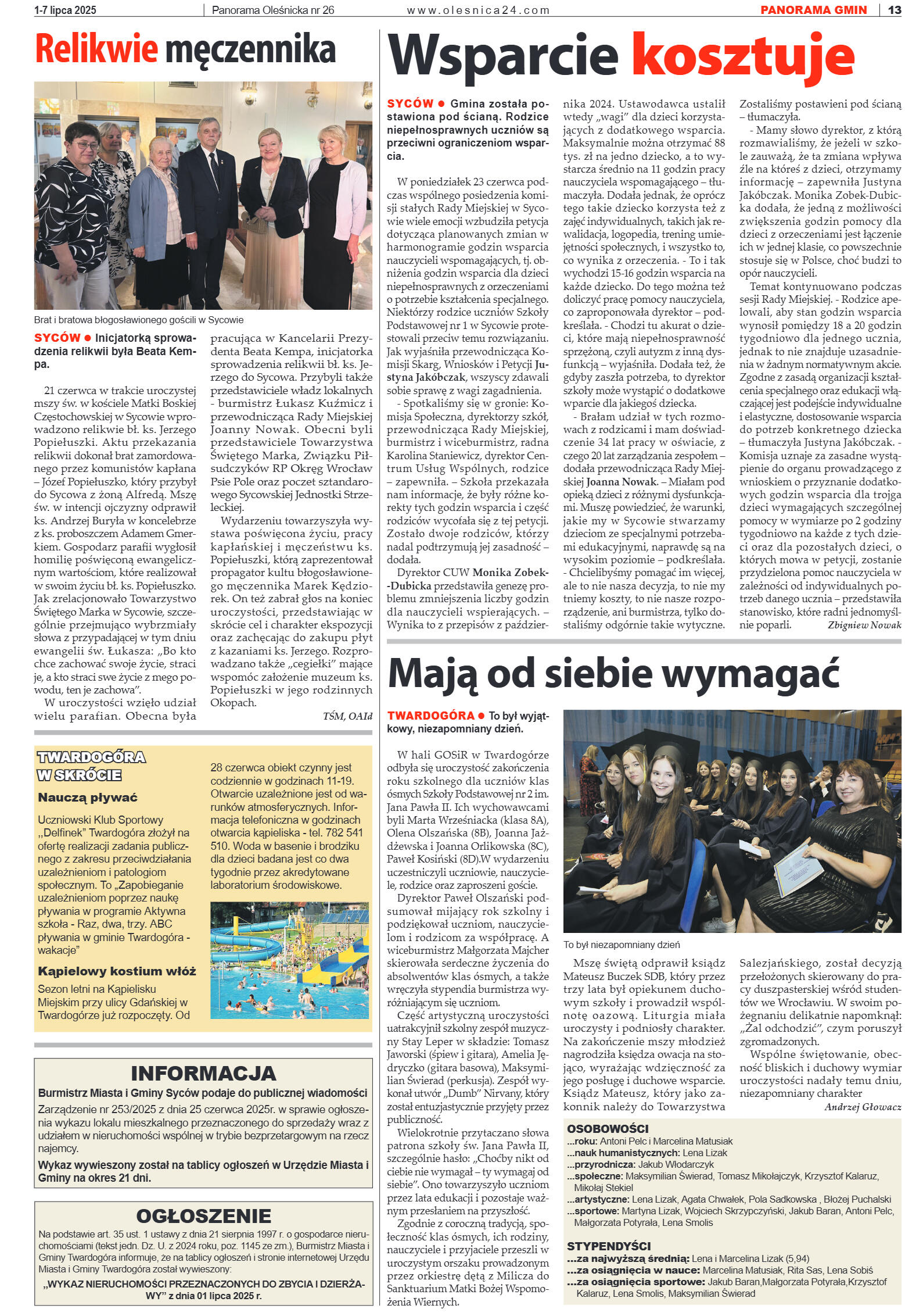 Panorama Oleśnicka nr 26 z 1 lipca 2025 - strona 13